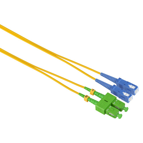Camplex Duplex APC SC to UPC SC Singlemode 9u/125u Fiber Optic Patch Cable (16.4', Yellow)