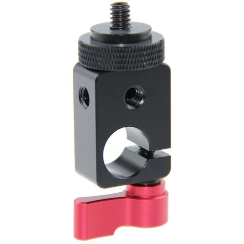CAMVATE 15mm Single Rod Clamp with 1/4"-20 Screw Mount Adapter (Red Lever)