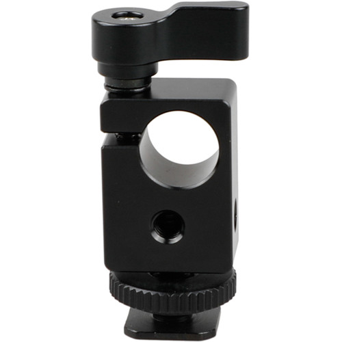 CAMVATE 15mm Single Rod Clamp with Shoe Mount Adapter (Black Lever)