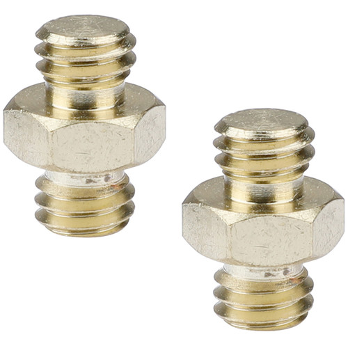 CAMVATE Double 3/8"-16 Male Thread Adapter with Center Hex Nut (2-Pack)