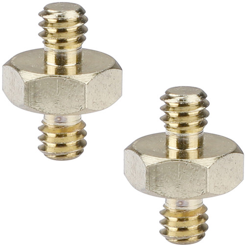 CAMVATE Double 1/4"-20 Male Screw Adapter with Center Hex Nut (2-Pack)