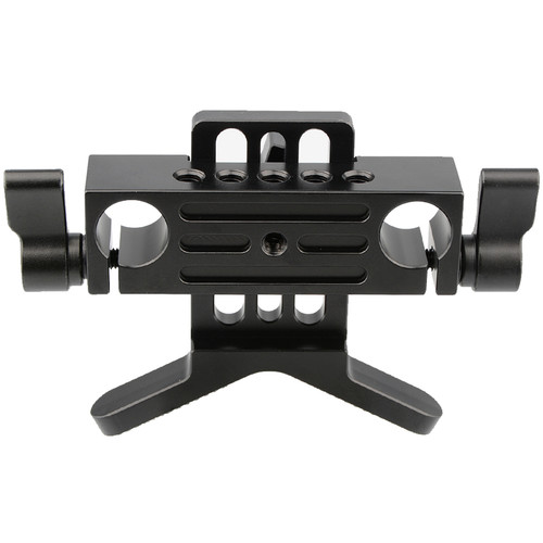 CAMVATE Adjustable Lens Support for 15mm Rods (Black Knobs)