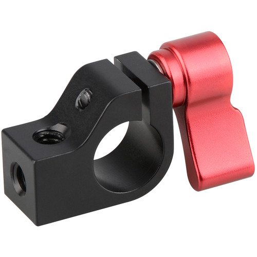 CAMVATE Single 15mm Rod Clamp with 1/4"-20 Threads (Red Knob)