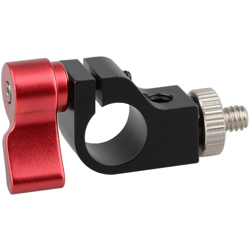 CAMVATE Single 15mm Rod Clamp with 1/4"-20 Thread & Screw (Red Knob)