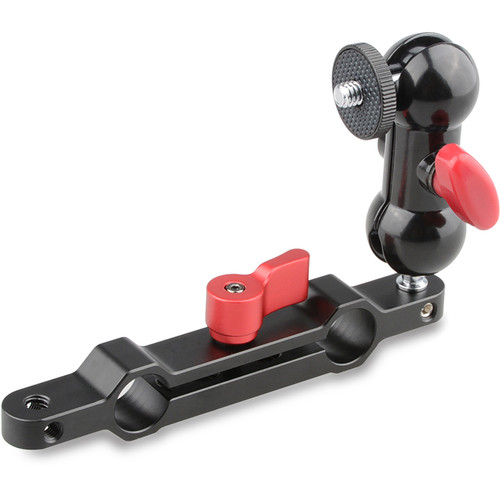 CAMVATE 360 Degree Mini Swivel Ball Head Mount with 15mm Rod Clamp Railblock (Red Wingnut)