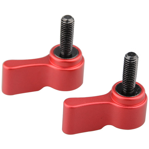 CAMVATE M5 Male Threading Rotating Knob Adjustable Thumb Lever Screw (18mm Long, Red)