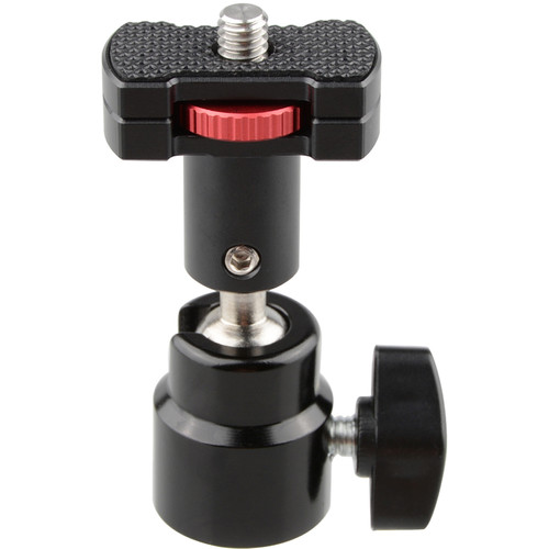 CAMVATE 1/4"-20 360° Rotating Quick Release Ball Head Micro Rod Tripod Mount with Large Knurled Edge Lock Nut