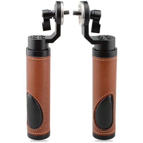 CAMVATE Leather Handgrip with ARRI-Style Rosette (2-Pack, Brown)