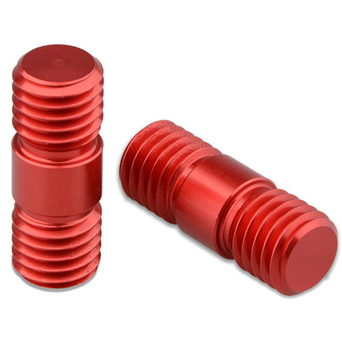 CAMVATE 15mm Rod Connector with M12 Threads (Red, 2-Pack)
