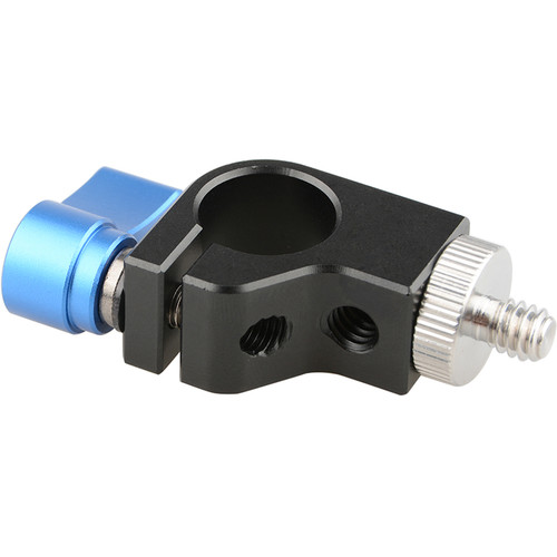 CAMVATE Single 15mm Rod Clamp with 1/4"-20 Thread & Screw (Blue Knob)