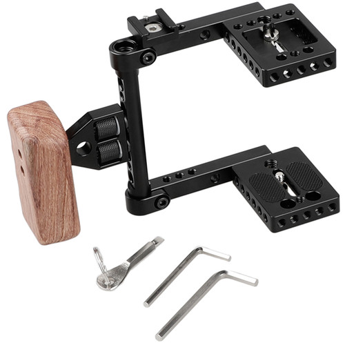 CAMVATE Cage Kit with Wooden Left Handle for Blackmagic Pocket 4K Camera