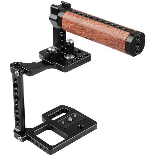 CAMVATE Professional Half Cage with Wooden Top Handle for Blackmagic Pocket Cinema 4K Camera