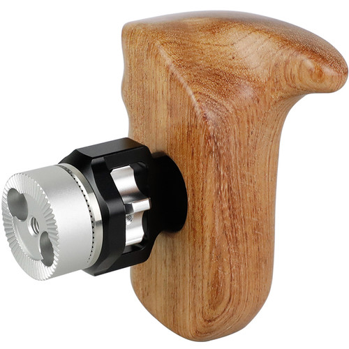 CAMVATE Wooden Handgrip with ARRI-Style Rosette Mount & 1/4"-20 Holes (Right Side)