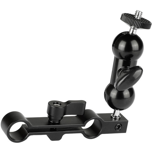CAMVATE 15mm LWS Rod Clamp with Double Ball Head Mount