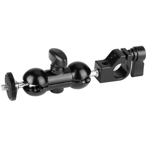 CAMVATE 15mm Rod Clamp with Dual 1/4"-20 Ball Head (Black Lever)