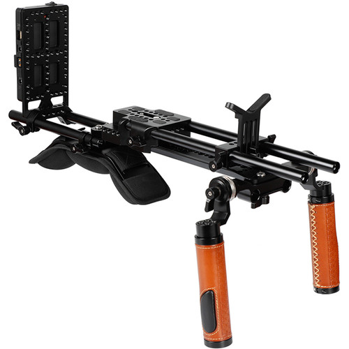 CAMVATE Shoulder Mount Video Rig with 12" ARRI Dovetail Plate & Power Splitter Adapter