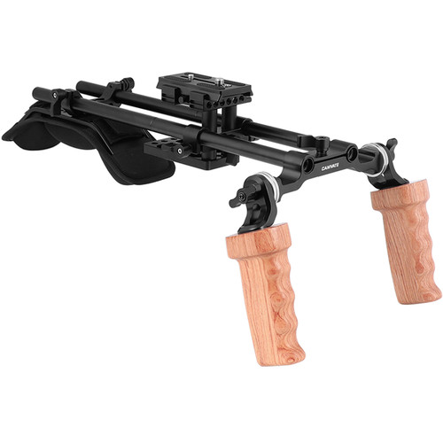 CAMVATE Pro Shoulder Support Rig with Manfrotto Plate & Dual Wooden Handgrips