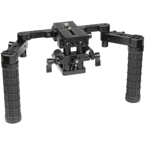 CAMVATE Manfrotto-Style Quick Release Baseplate with Dual Rubber Handgrips