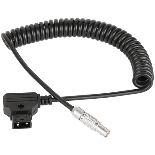 CAMVATE D-Tap to Straight 2-Pin LEMO-Type Coiled Power Cable for RED KOMODO (49.2")