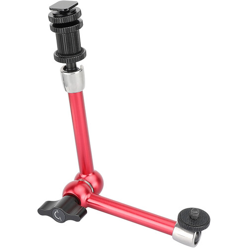 CAMVATE 11" Magic Arm with Stainless Steel Joints & Shoe Mount Adapter (Red)