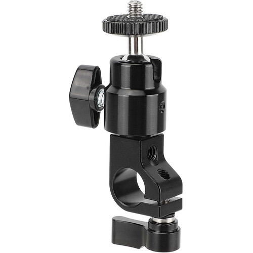 CAMVATE 15mm Rod Clamp with Mini Ball Head (Black Lever)