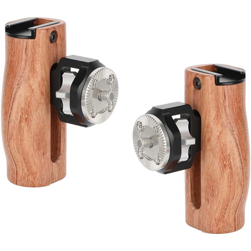 CAMVATE Wooden Handgrip with ARRI-Style Rosette M6 Male Mount (Pair)