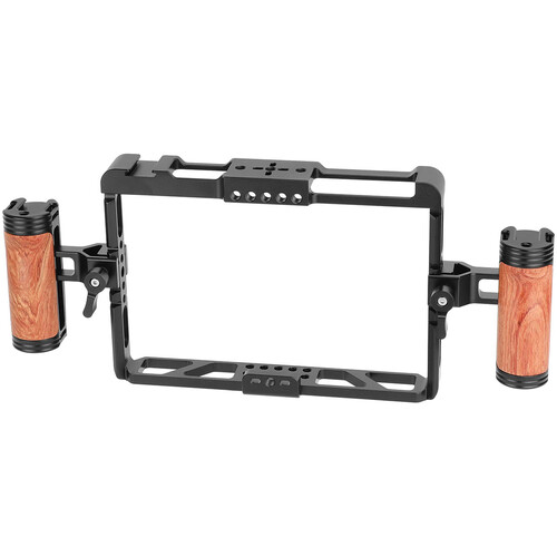 CAMVATE Full Monitor Cage with Wooden Handles for Lilliput HT7S