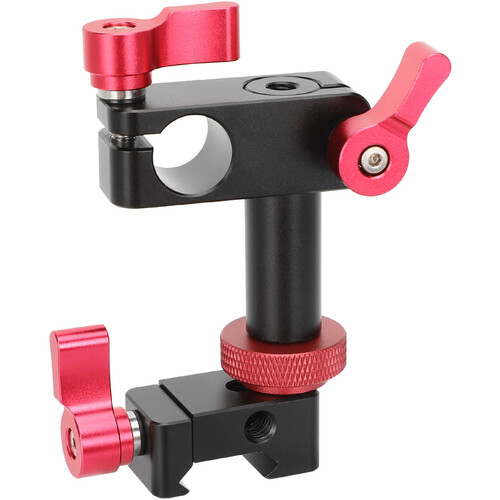 CAMVATE Rotating 15mm Rod Clamp to NATO Rail Clamp Adapter (Red Thumbscrews)