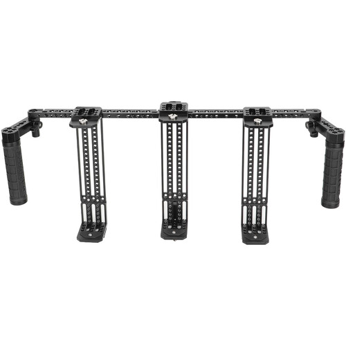 CAMVATE Triple Director's Monitor Cage with Dual Rubber Handgrips