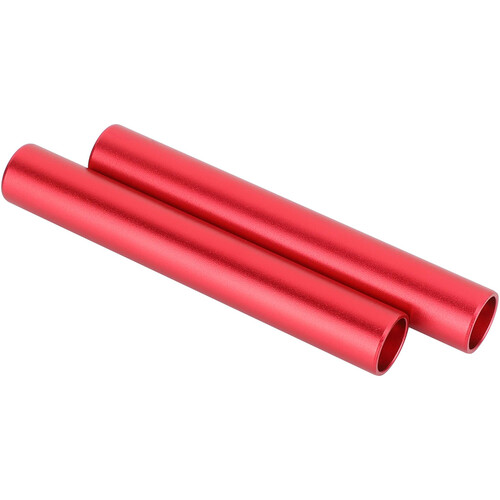 CAMVATE 15mm Aluminum Rod (Red, 3.94", Pair)