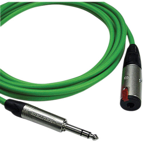 Canare Starquad TRSM-TRSF Extension Cable (Green, 1')