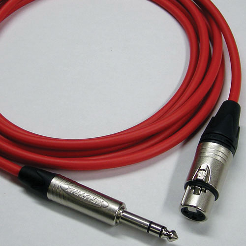 Canare Star Quad 3-Pin XLR Female to 1/4" TRS Male Cable (Red, 6')