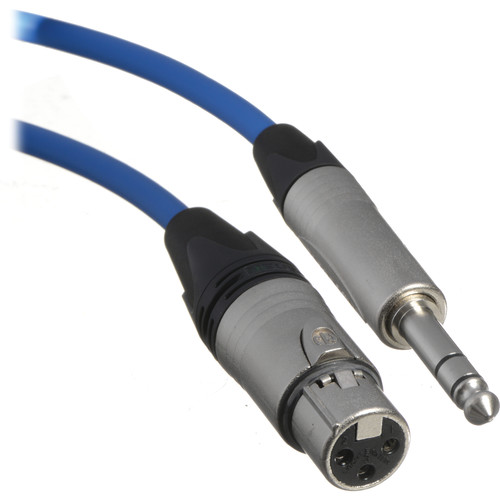 Canare Star Quad 3-Pin XLR Female to 1/4" TRS Male Cable (Blue, 10')
