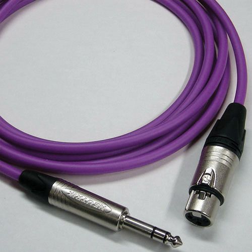 Canare Star Quad 3-Pin XLR Female to 1/4" TRS Male Cable (Purple, 15')