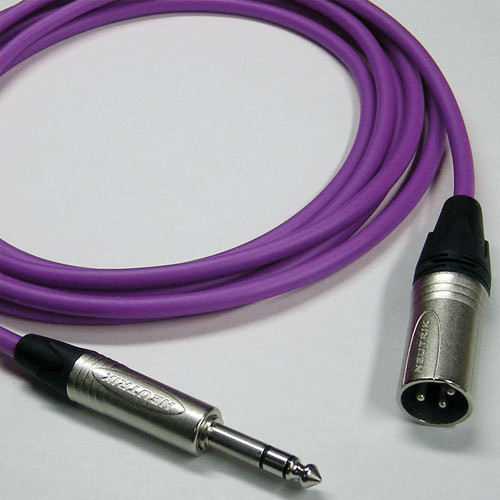 Canare Star Quad 3-Pin XLR Male to 1/4 TRS Male Cable (Purple, 10')