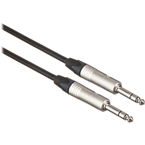 Canare Star Quad 1/4" TRS Male to 1/4" TRS Male Cable (Black, 2')
