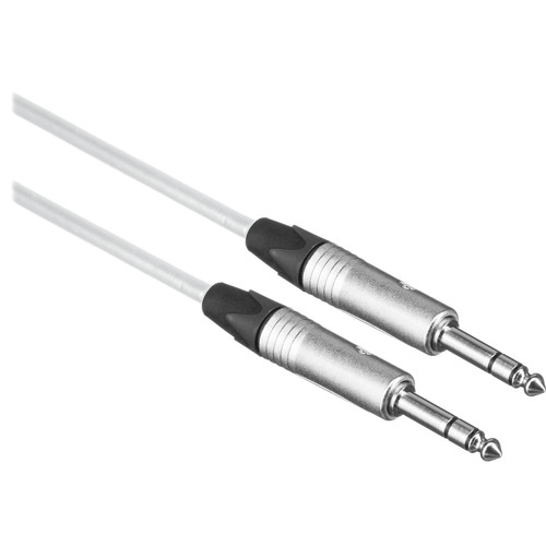 Canare Star Quad 1/4" TRS Male to 1/4" TRS Male Cable (White, 2')