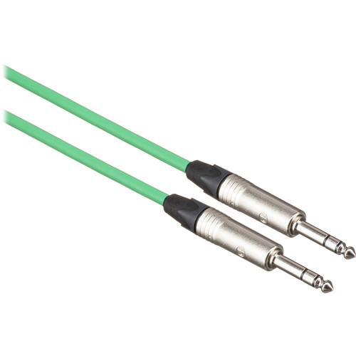 Canare Star Quad 1/4" TRS Male to 1/4" TRS Male Cable (Green, 3')