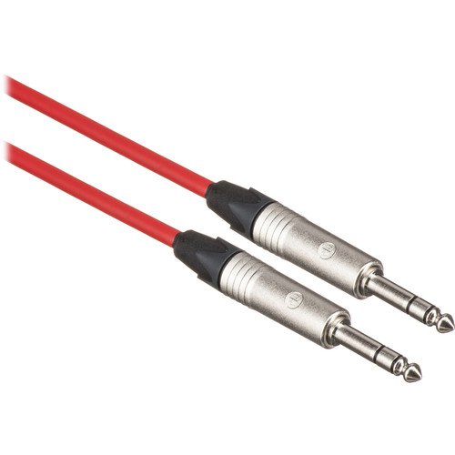 Canare Star Quad 1/4" TRS Male to 1/4" TRS Male Cable (Red, 10')