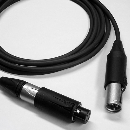 Canare Starquad XLRM Cable with Neutrik Unisex XLRM/XLRF (Black, 3')