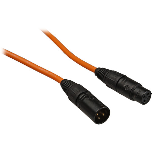 Canare L-4ES- Star Quad XLR Male to XLR Female Cable (3', Orange)