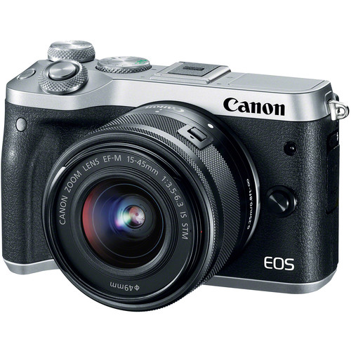 Canon EOS M6 Mirrorless Digital Camera with 15-45mm Lens (Silver)