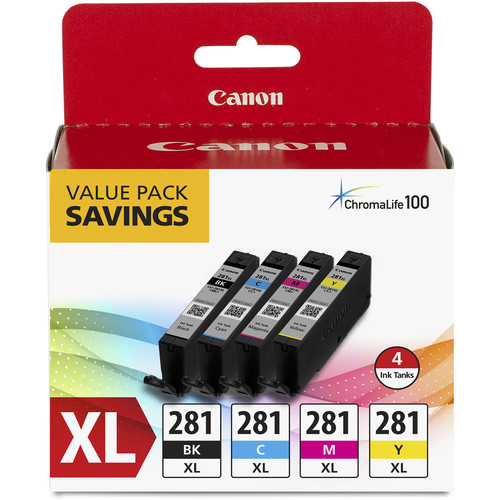 Canon CLI-281 XL BKCMY 4-Color Ink Tank Value Pack