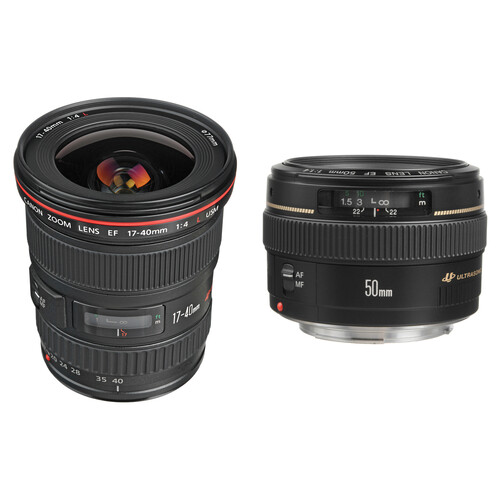 Canon 50mm f/1.4 and 17-40mm f/4 Lens Bundle
