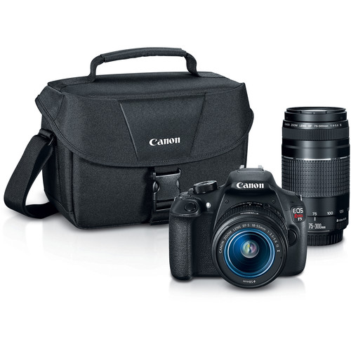 Canon EOS Rebel T5 DSLR Camera with 18-55mm and 75-300mm Lenses Bundle