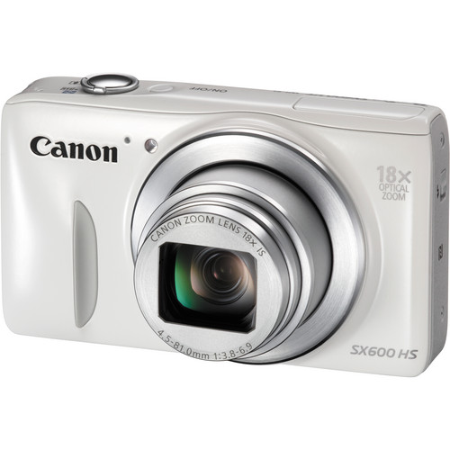 Canon PowerShot SX600 HS Digital Camera (White) 9341B001 B&H