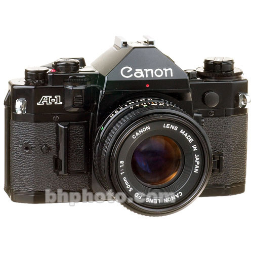 Canon A-1 35mm SLR Manual Focus Camera with 50mm f/1.8 FD Lens