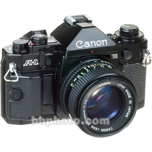 Canon A-1 35mm SLR Manual Focus Camera with 50mm f/1.4 FD Lens
