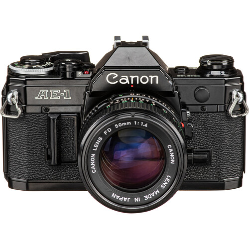 Canon AE-1 35mm SLR Camera with 50mm CN_AE1-BLACK-50-1.4-KIT-VG