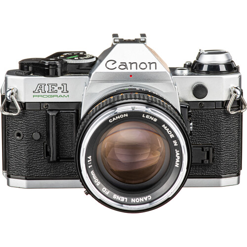Canon AE-1 Program Camera with 50mm f/1.4 Lens (Refurbished, Chrome)
